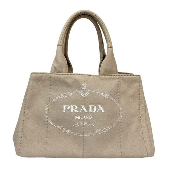 PRADA Handbags - PRADA Canapa Denim Tote Bag B1877B Beige Women's